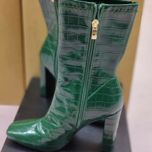 Glossy Green Booties - Picture 1 of 1